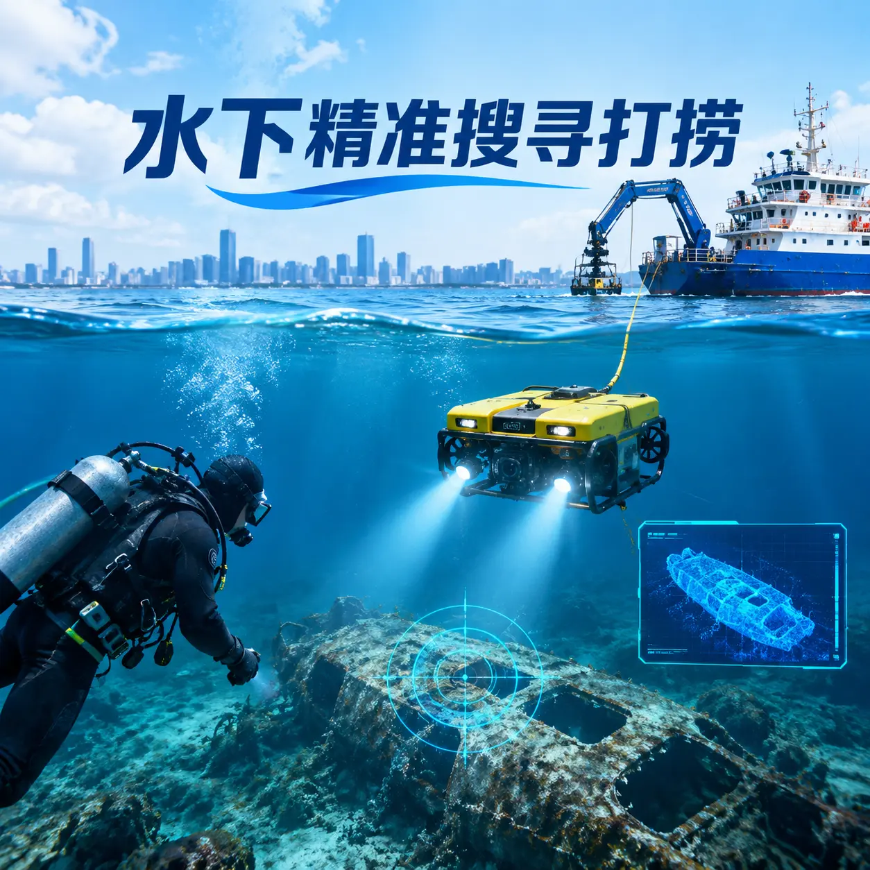新抚水下精准搜寻打捞